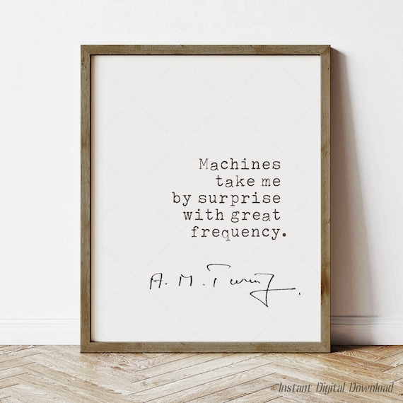 Alan Turing Quote, Typography Art Print