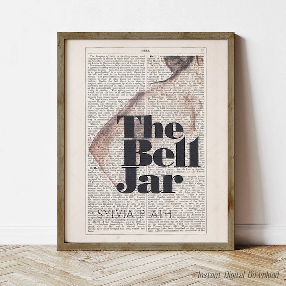 Sylvia Plath The Bell Jar Book Title Literary Dictionary Art Poster