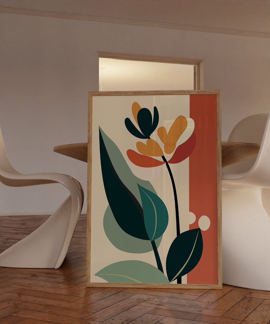 Matisse-Inspired Retro Flower Print Set of 3