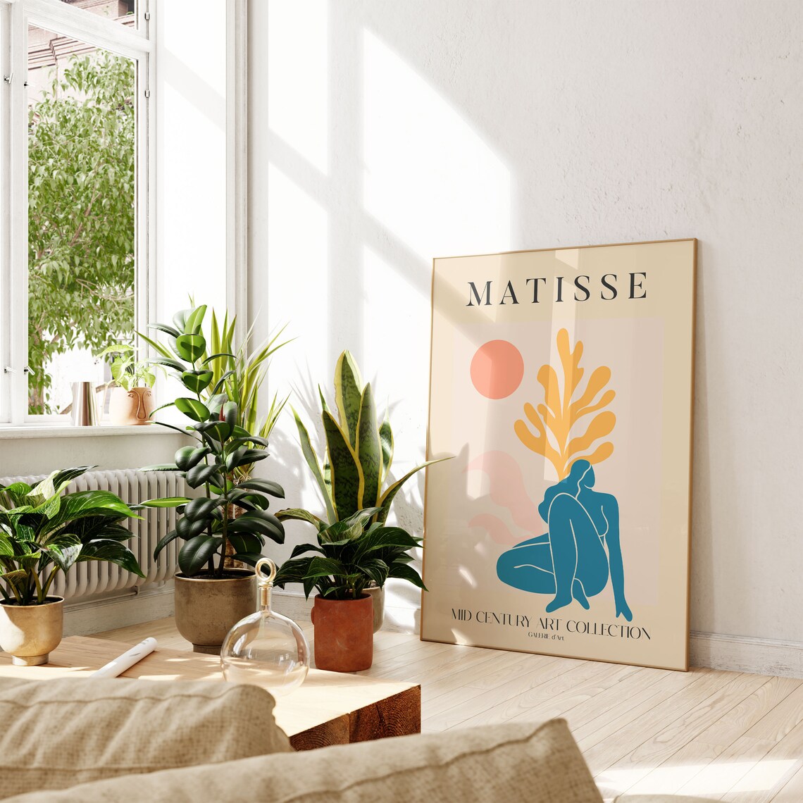 Matisse Mid Century Teal Figure Abstract Exhibition Art Poster - Image 3