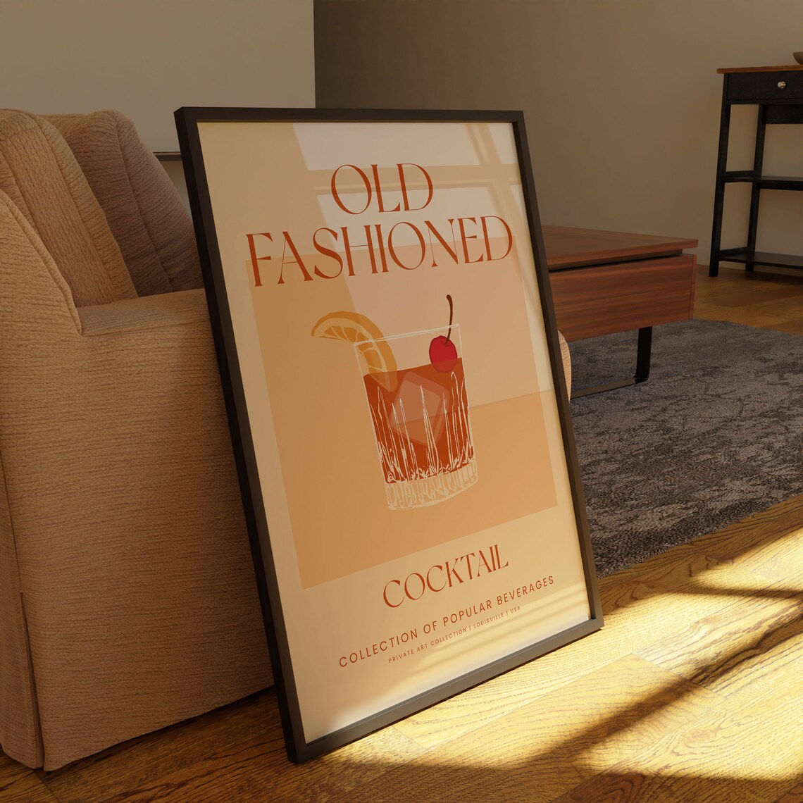 Old Fashioned Cocktail Vintage Bar Kitchen Decor, Art Print - Image 3
