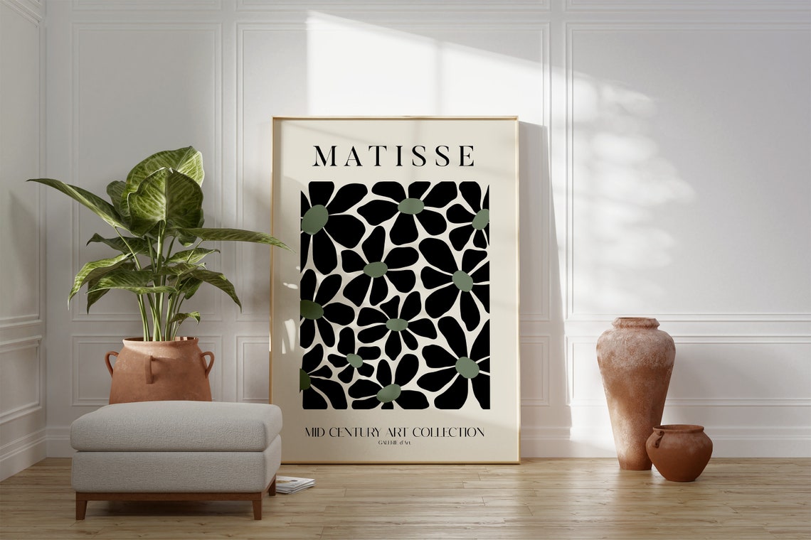 Henri Matisse Exhibition Poster Famous Gallery Wall Art Print Grey Beige Boho Art Print Wall Decor Garden Bedroom Living Room Art - Image 2