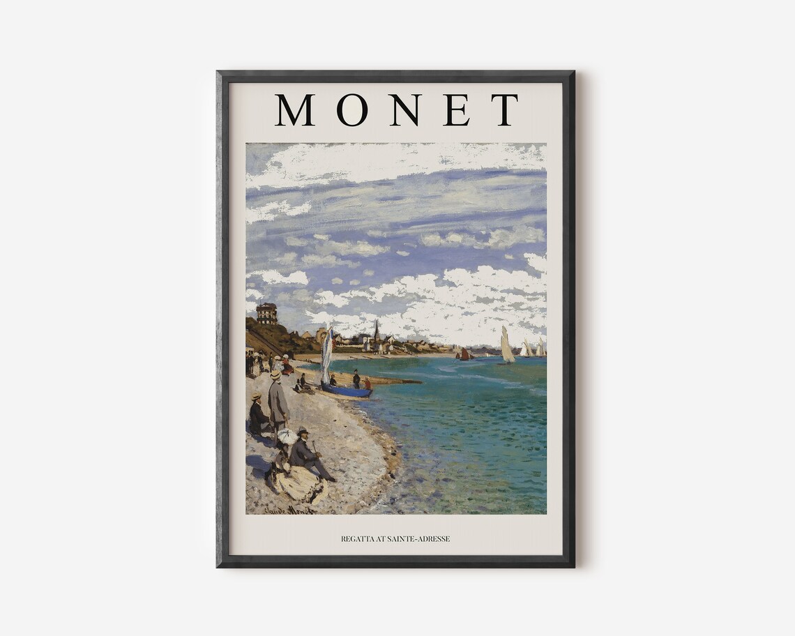 Claude Monet Exhibition Poster, Floral Garden Scenery