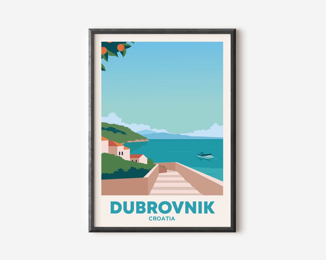 Dubrovnik Croatia Wall Art Traveller Gift Art Lovers Travel Market Wall Art Print Modern Travel Art Croatia Bedroom Living Room Poster