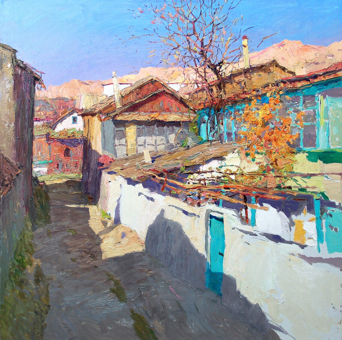 Mountain Village Impressionism Art Print - Image 3