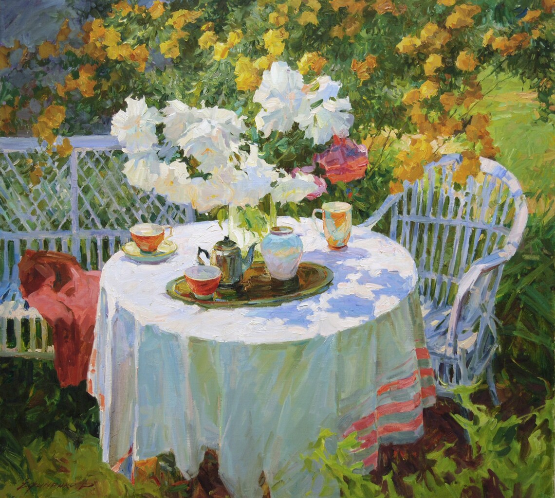 Peonies Flowers Garden Custom Original Oil Painting - Image 2