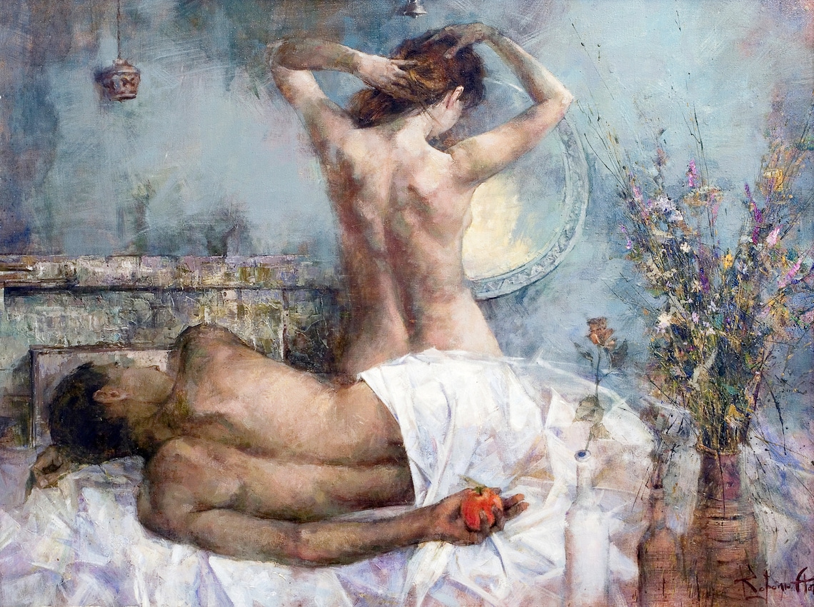 Adam And Eve Art, Original Oil Painting - Image 3