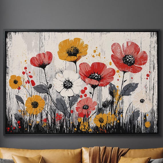 Modern Floral Abstract Flower Art Print, Botanical