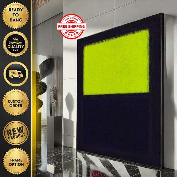 Mark Rothko Yellow And Black Canvas Iconic Color Field Painting Reproduction For Bold Modern Interiors
