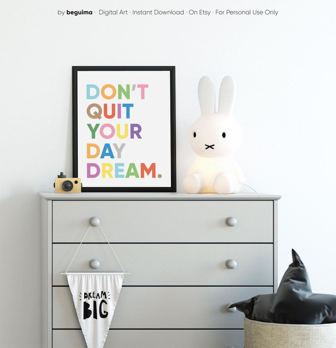 Do Not Quit Your Daydream Colorful Cheerful Inspiration Poster - Image 3