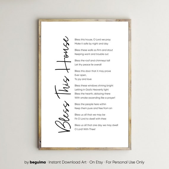Bless This House Christian Scripture Art Print