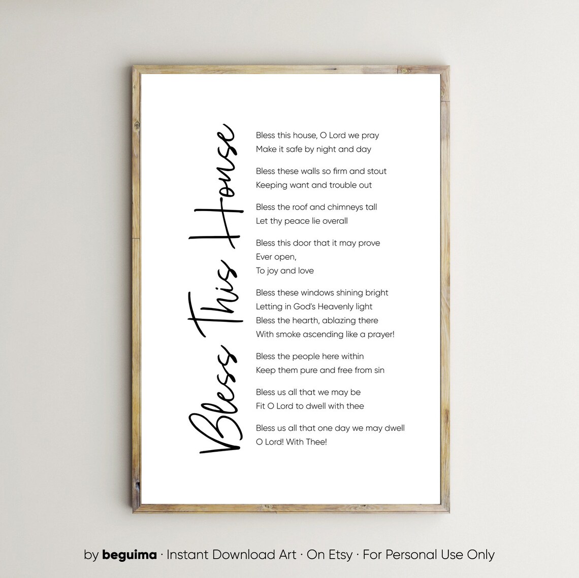 Bless This House Christian Scripture Art Print