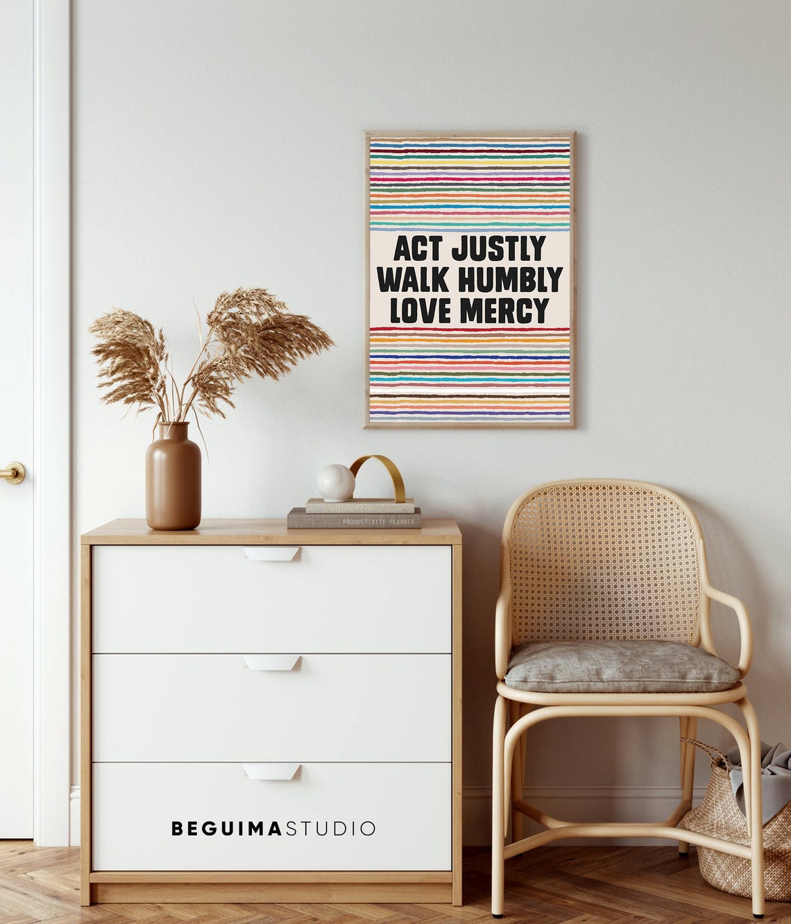 Act Justly Walk Humbly Love Mercy Micah 68 Bible Verse Prints Christian Wall Art Scriptures Signs Inspiring Quote Poster - Image 4