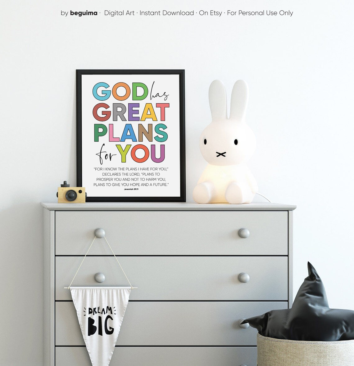 God Has Great Plans For You Bible Verse Art Print - Image 3
