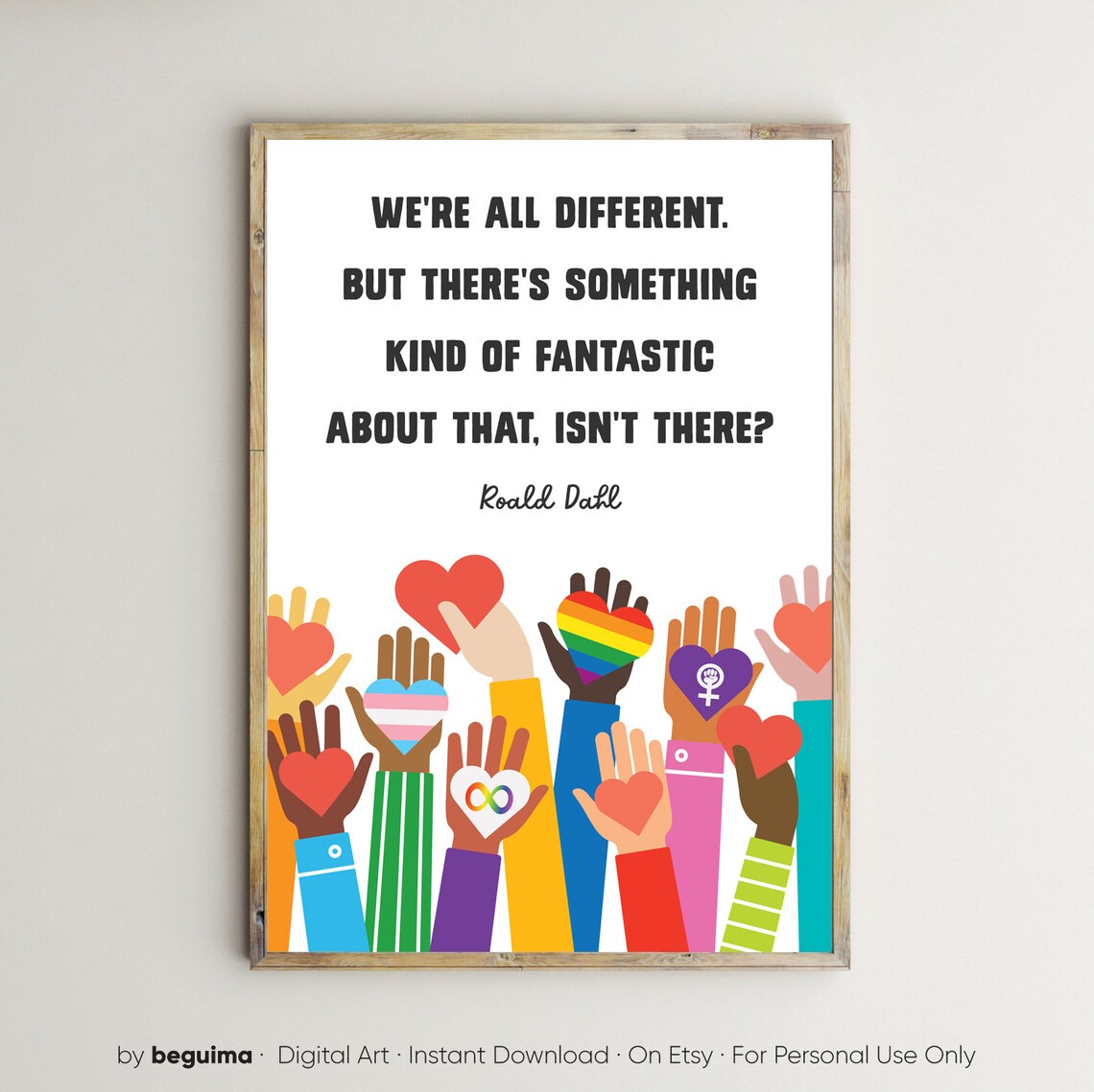 Diversity Classroom Decor Equality Poster, Kids Art