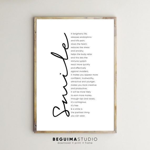 Funny Smile Quotes, Motivational Dental Poster