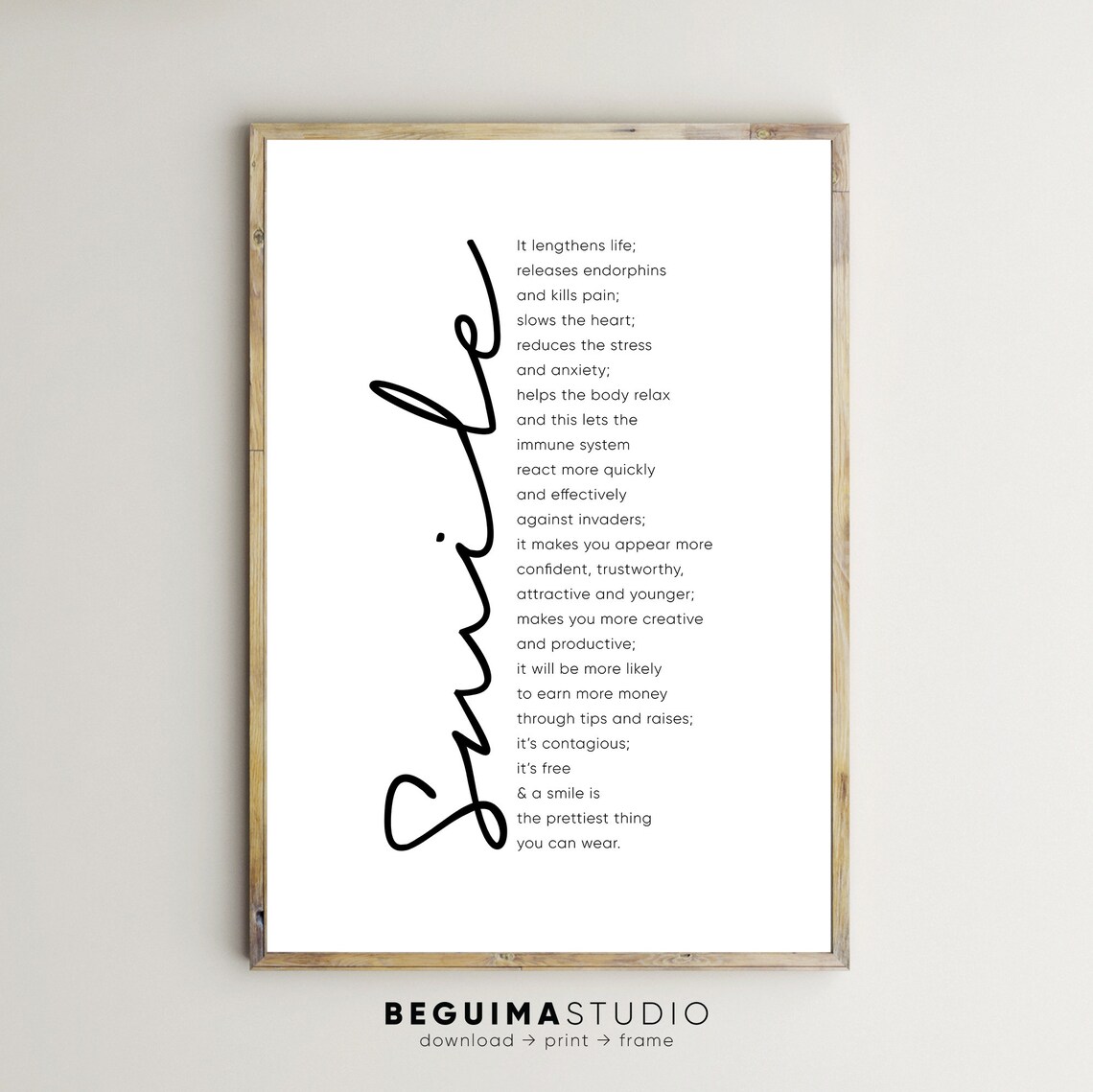 Funny Smile Quotes, Motivational Dental Poster