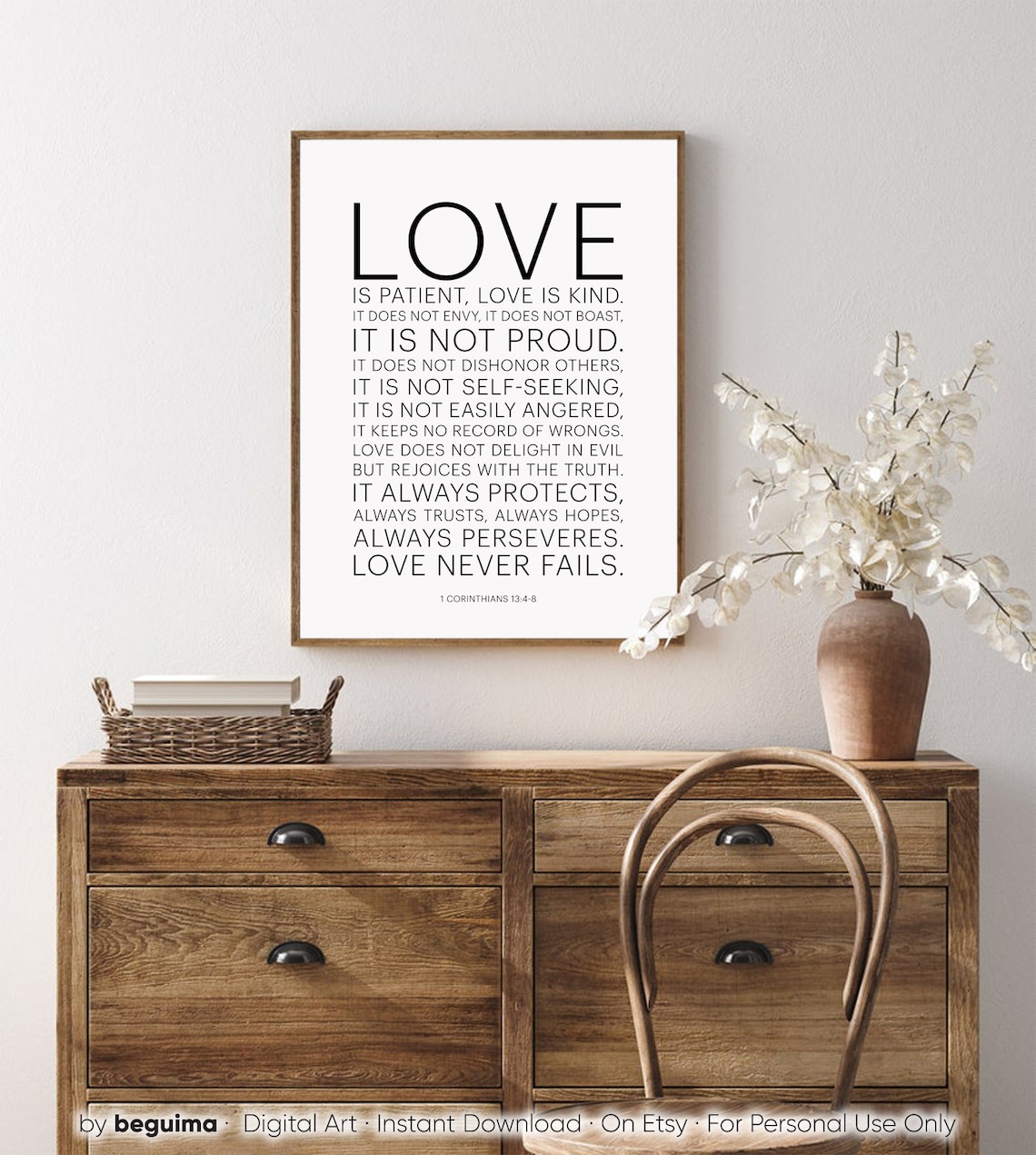 1 Corinthians 13:4-8 Love Is Patient Scripture Print - Image 4