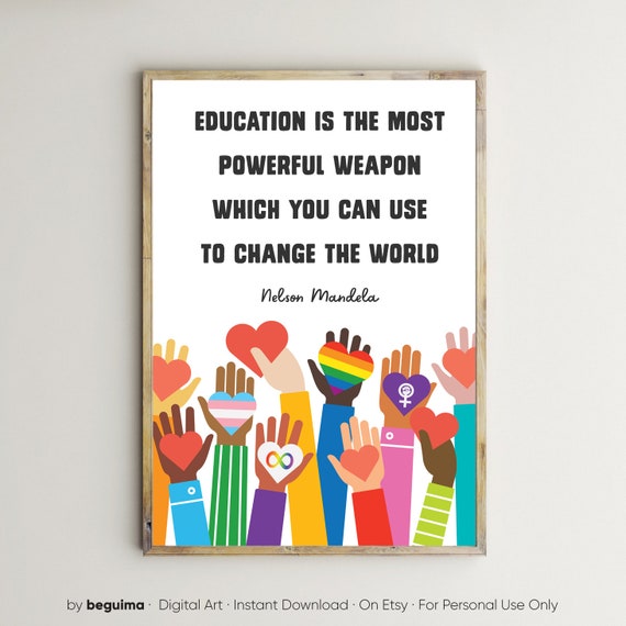 Nelson Mandela Inspirational Quote Classroom Poster