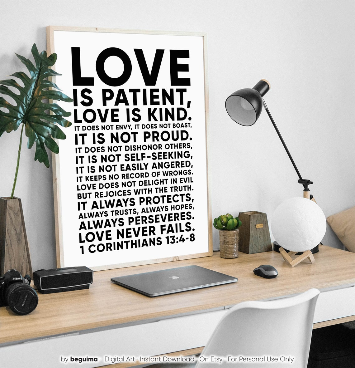 Love Is Patient Love Is Kind Bible Verse 1 Corinthians Poster - Image 3