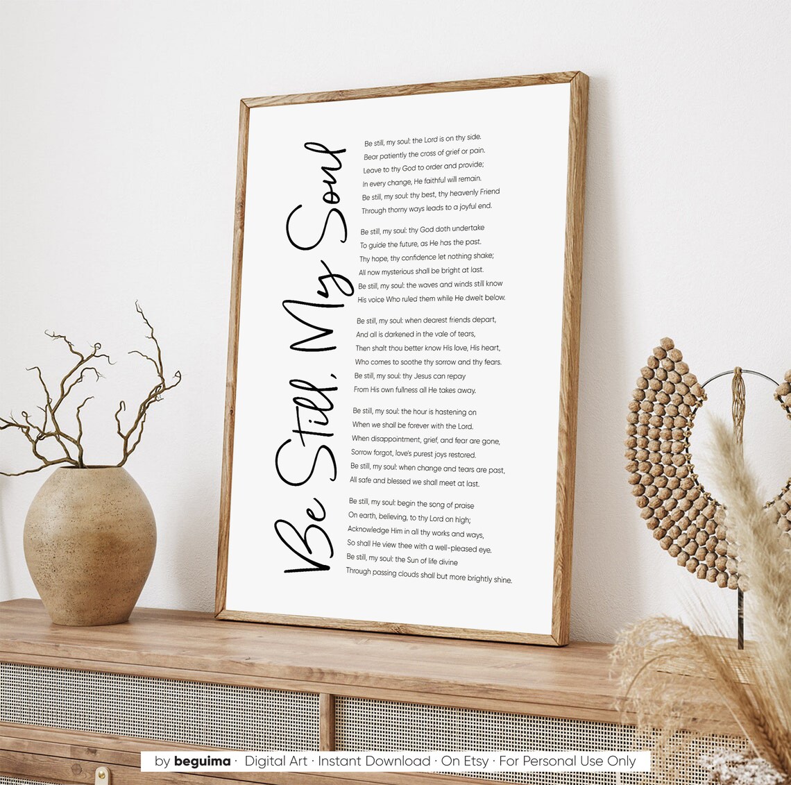 Be Still My Soul Christian Hymn Prayer Art Print - Image 3