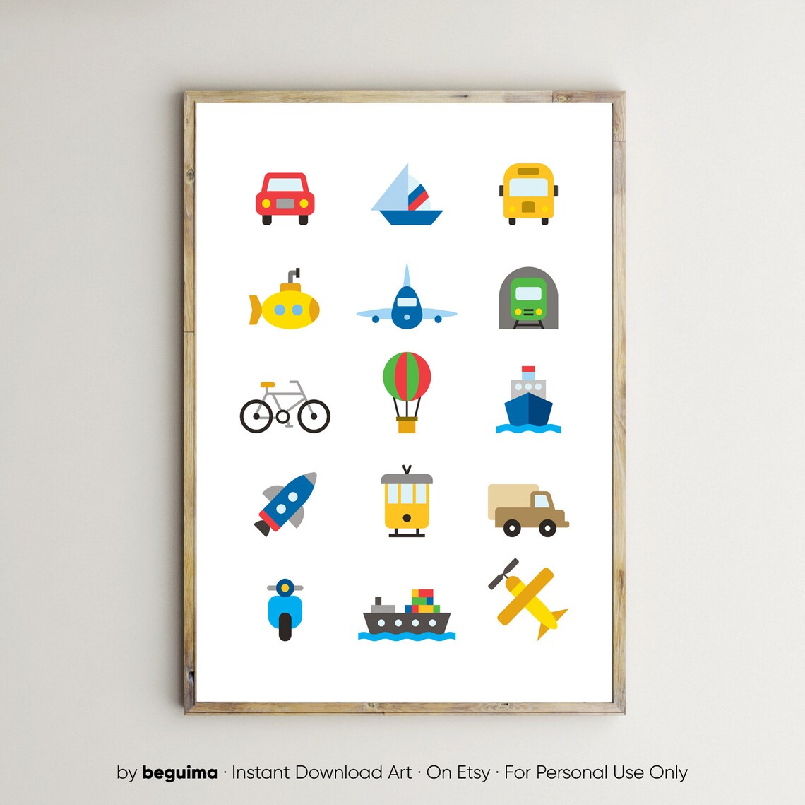 Transport Prints Nursery and Playroom Wall Art