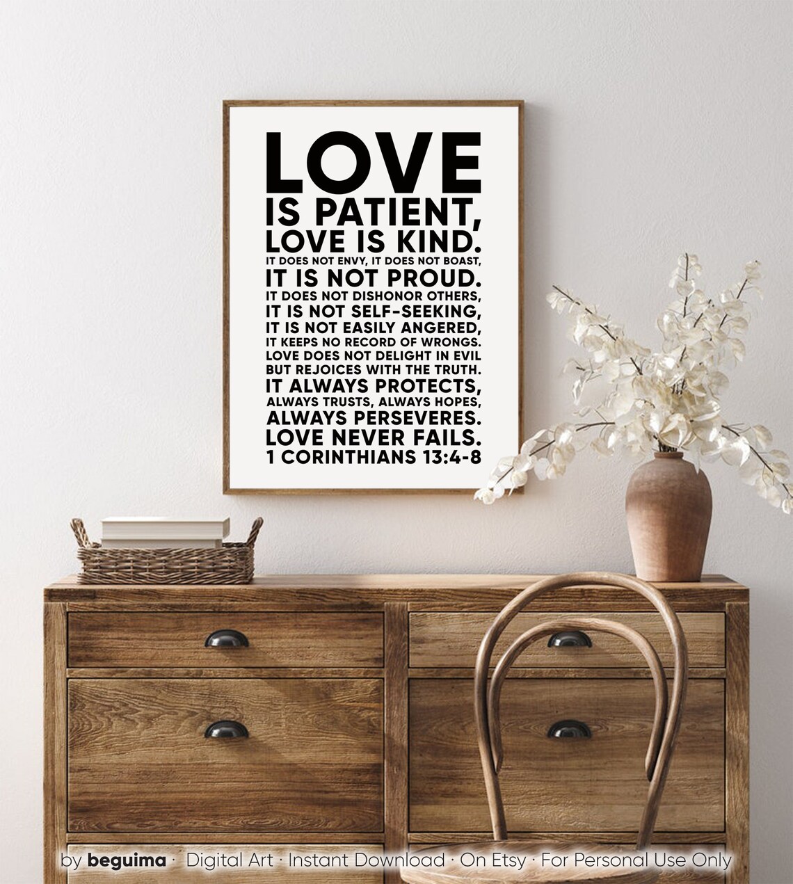 Love Is Patient Love Is Kind Bible Verse 1 Corinthians Poster - Image 4