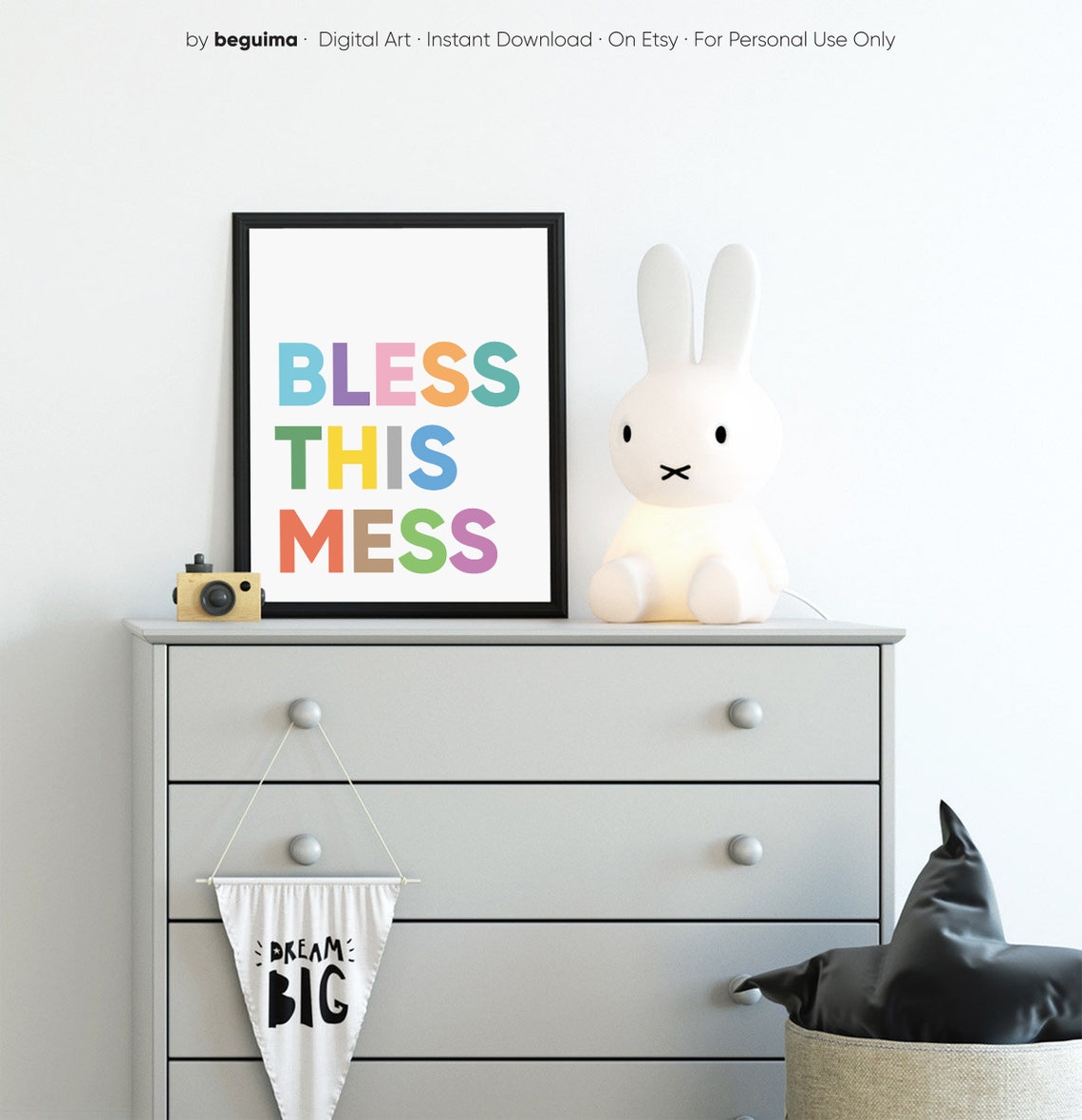 Bless This Mess Cheerful Playful Pastel Lettering Home Decor Poster - Image 4