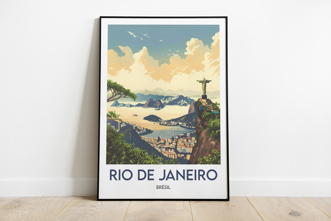 Rio de Janeiro Brazil Christ the Redeemer Skyline Bay Poster