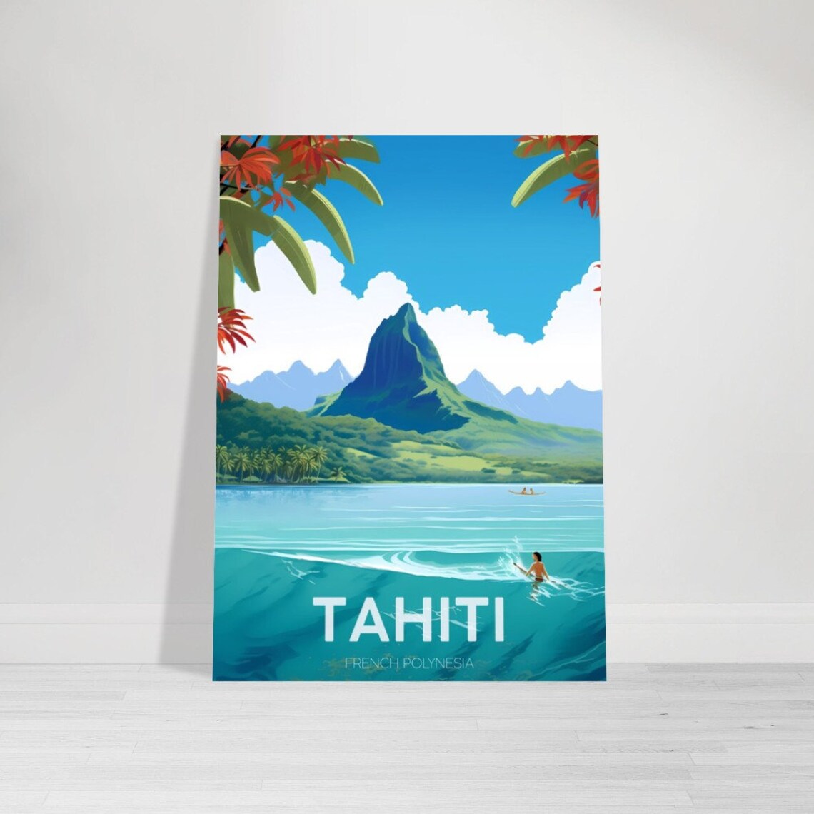 Tahiti Minimalist Travel Poster, French Polynesia - Image 2