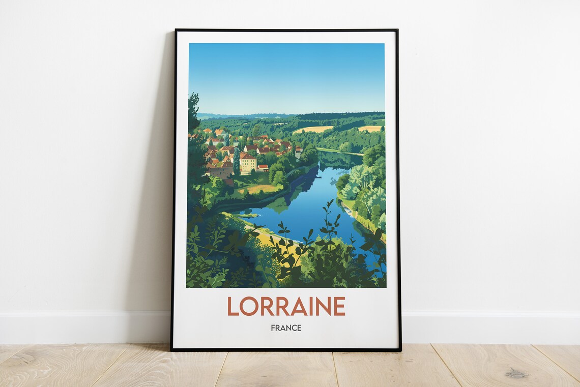 Lorraine France Riverside Village and Rolling Hills Classic Poster