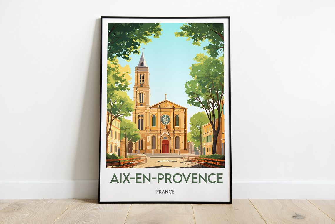 Aix En Provence Minimalist Travel Poster Print