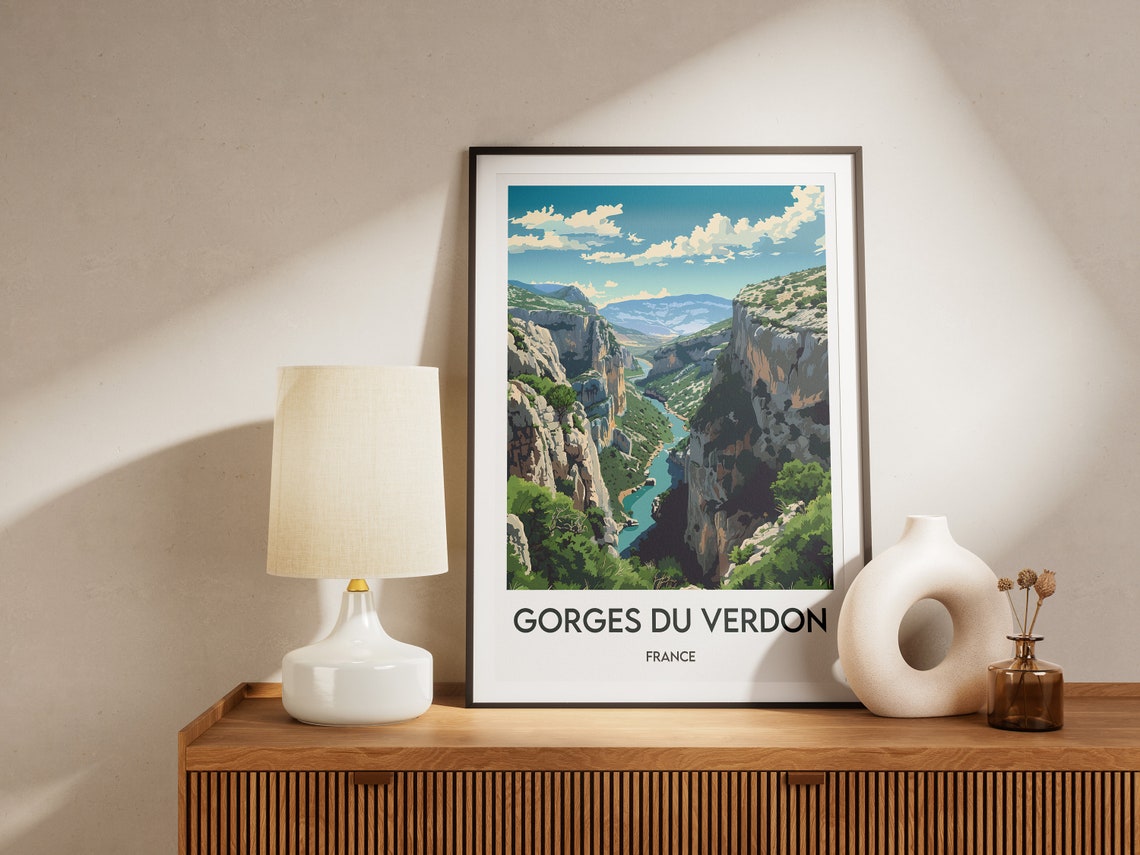 Gorges du Verdon France Turquoise River Canyon Cliffs Poster - Image 2