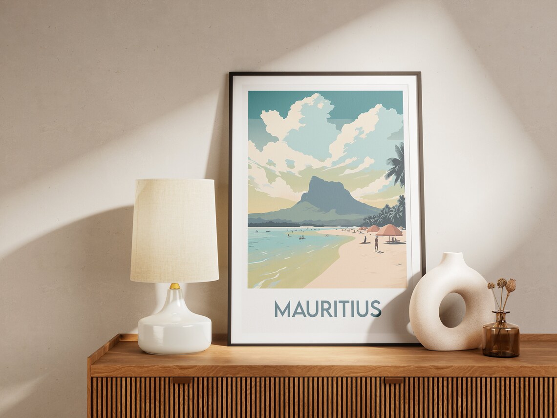 Morne Maurice Minimalist Travel Poster, Mauritius - Image 2