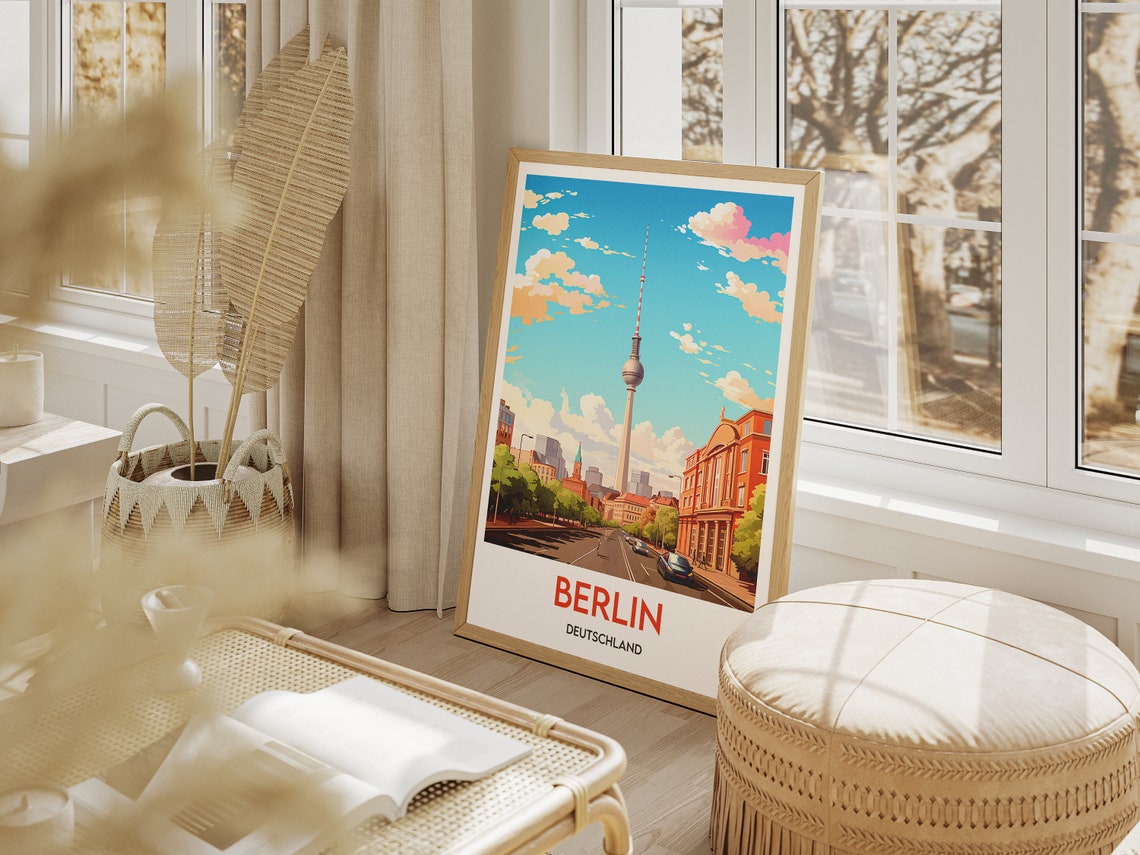 Berlin Germany TV Tower Fernsehturm Skyline Street Travel Poster - Image 2