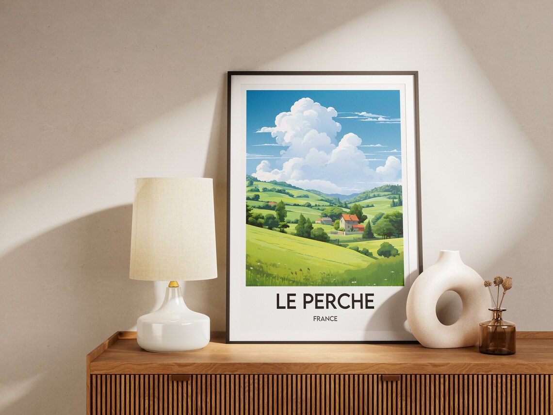Le Perche Rolling Green Countryside Farmhouse France Poster Art - Image 2