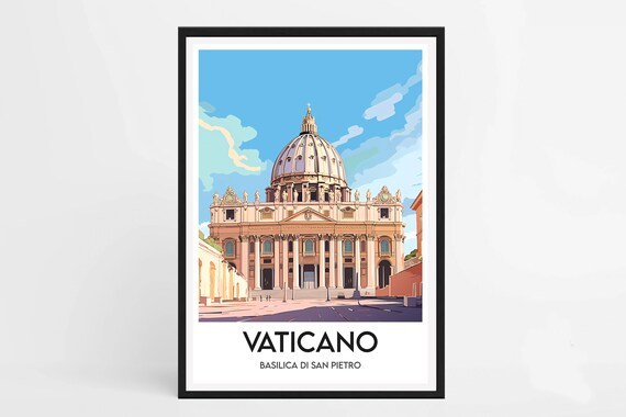 Vatican St Peters Basilica Grand Dome Rome Landmark Travel Poster