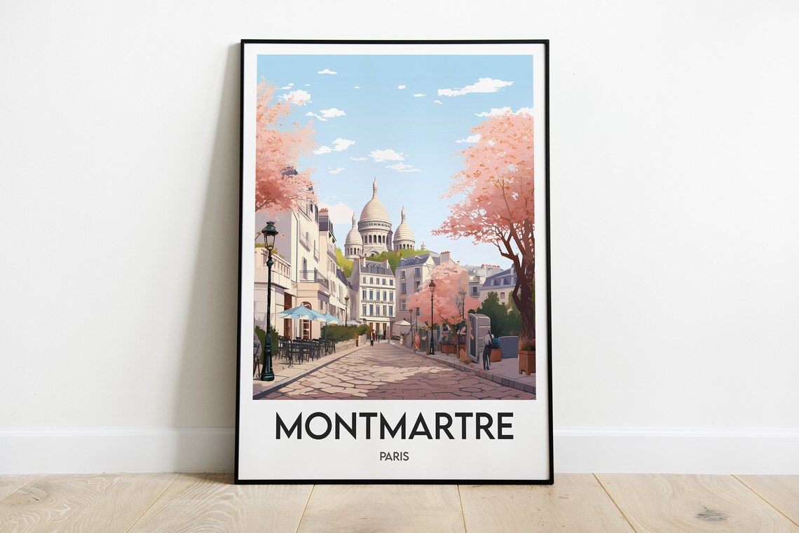 Montmartre Paris France Travel Poster, Paris Print