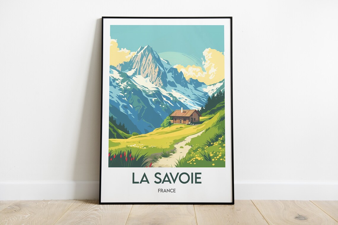 Savoie The Alps Travel Poster Illustration