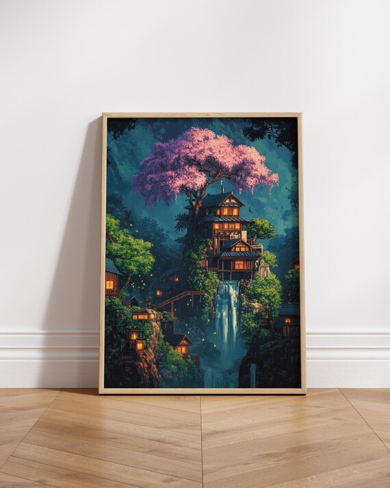 8bit Enchanting Matte Posters Dreamy Wall Art Magical Home Decor Gift For Nature Lovers