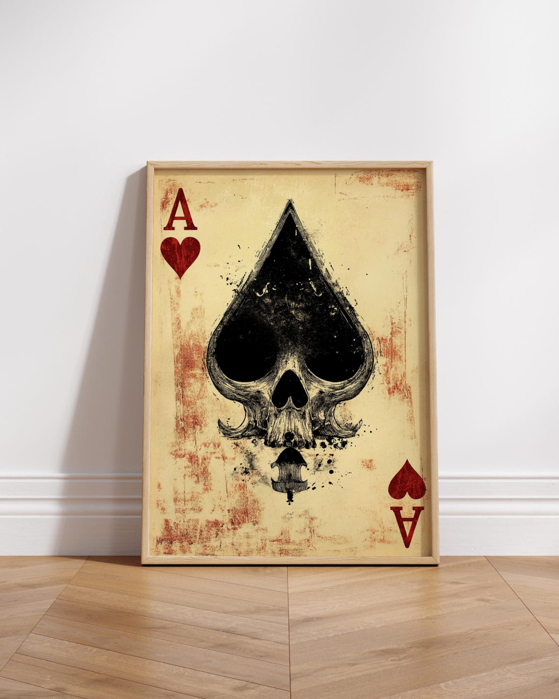 Gothic Ace Of Spades Poster Punk Wall Art Skull Decor Vintage Playing Card Unique Gift For Gamers