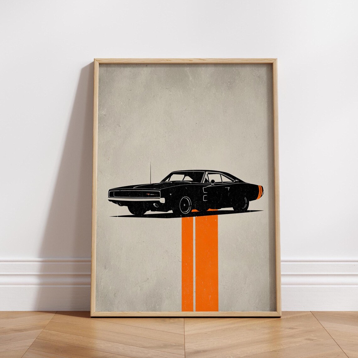 Retro Muscle Car Poster, Vintage Auto Garage Decor