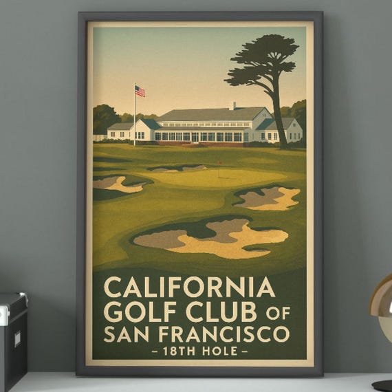 Vintage Cali Club Golf Poster San Francisco Course Art Print