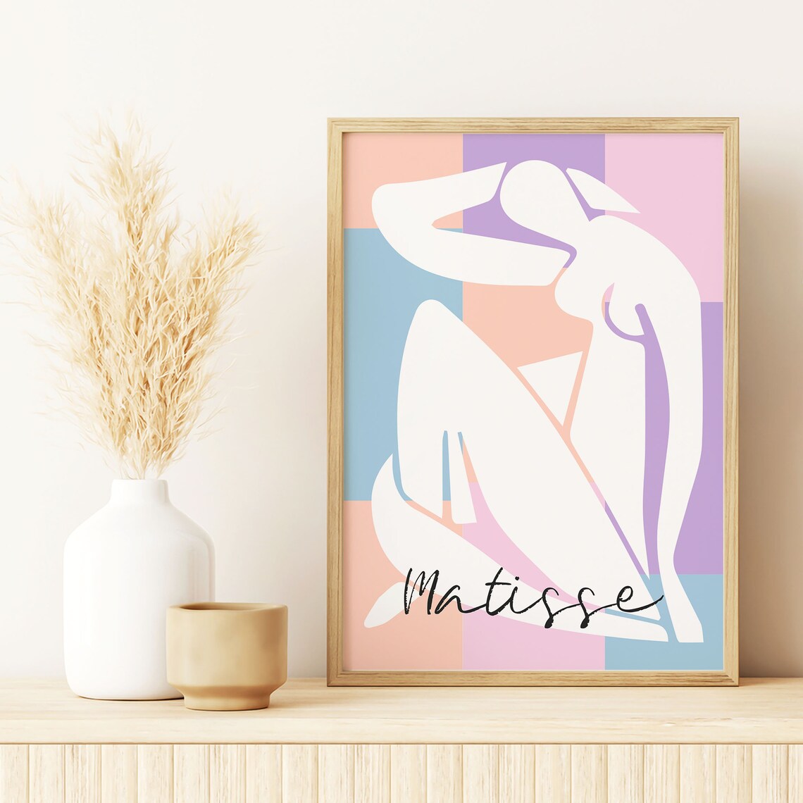 Henri Matisse Pastel Patchwork Seated Figure Colorful Art Poster