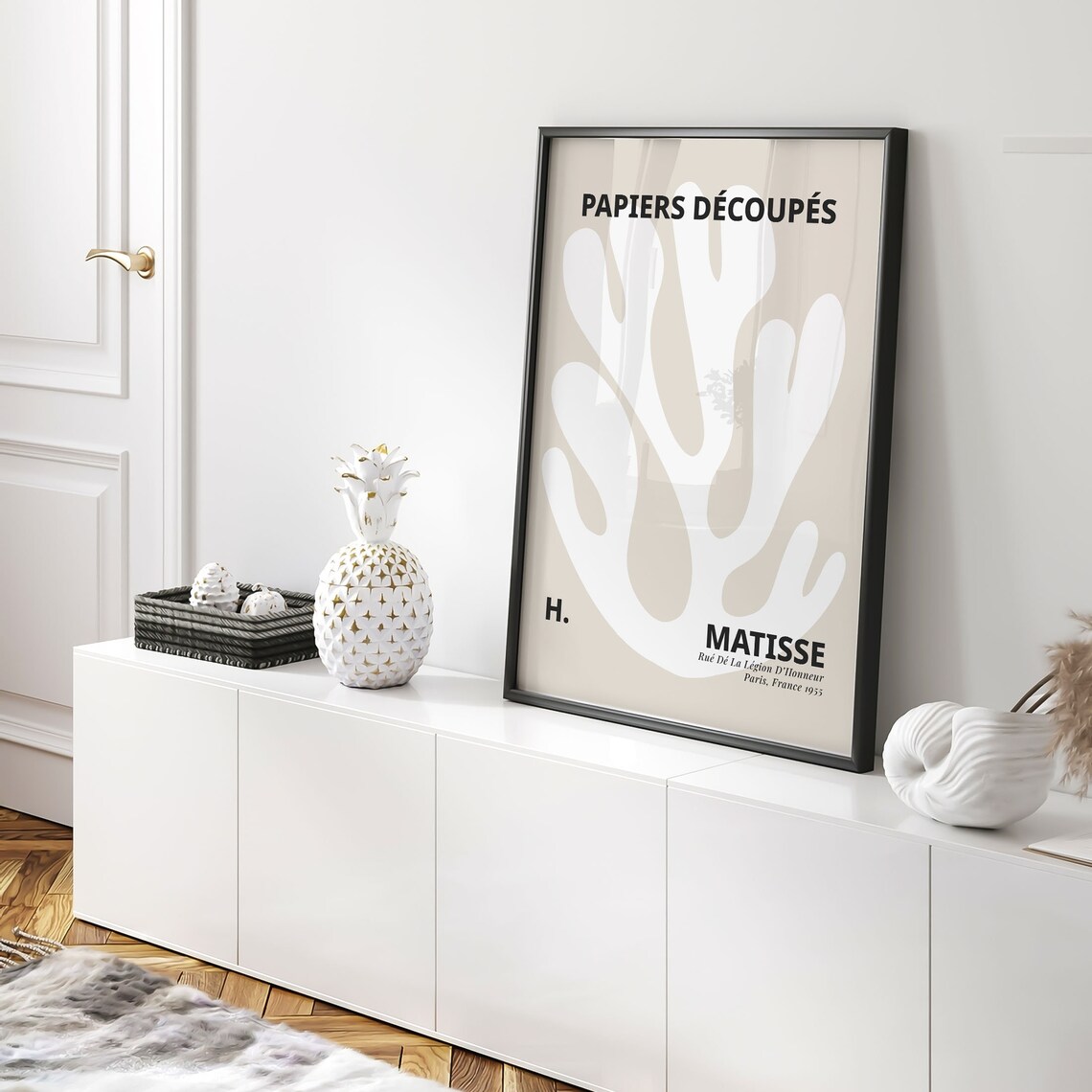 Henri Matisse Papiers Decoupes White Leaf Beige Minimalist Art Poster - Image 5