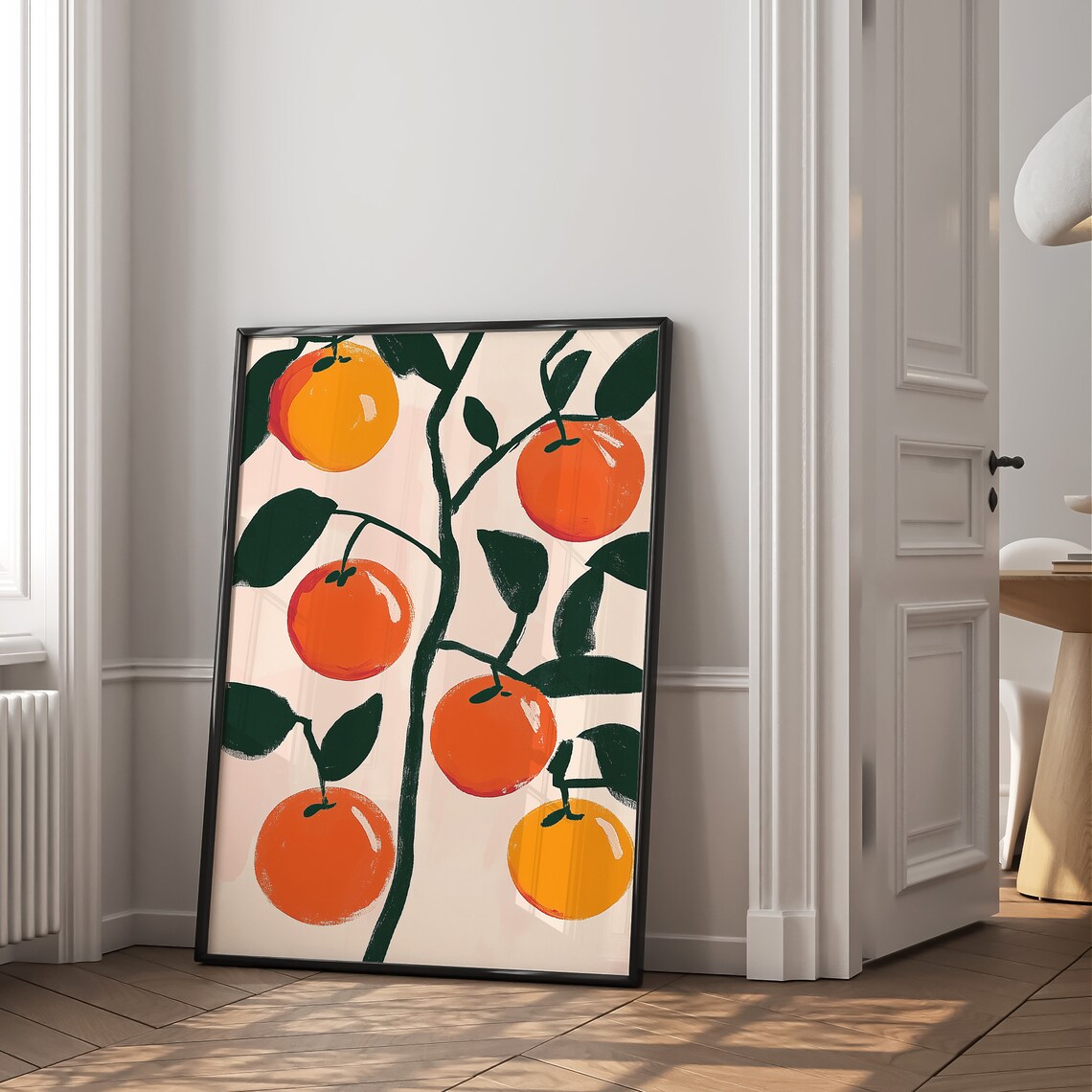 Orange Fruit Print, Retro Food Art for Kitchen Decor - Image 2