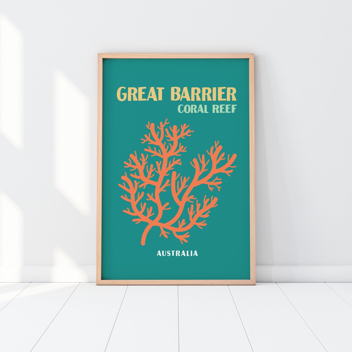 Great Barrier Reef Retro Travel Poster, Australia - Image 3