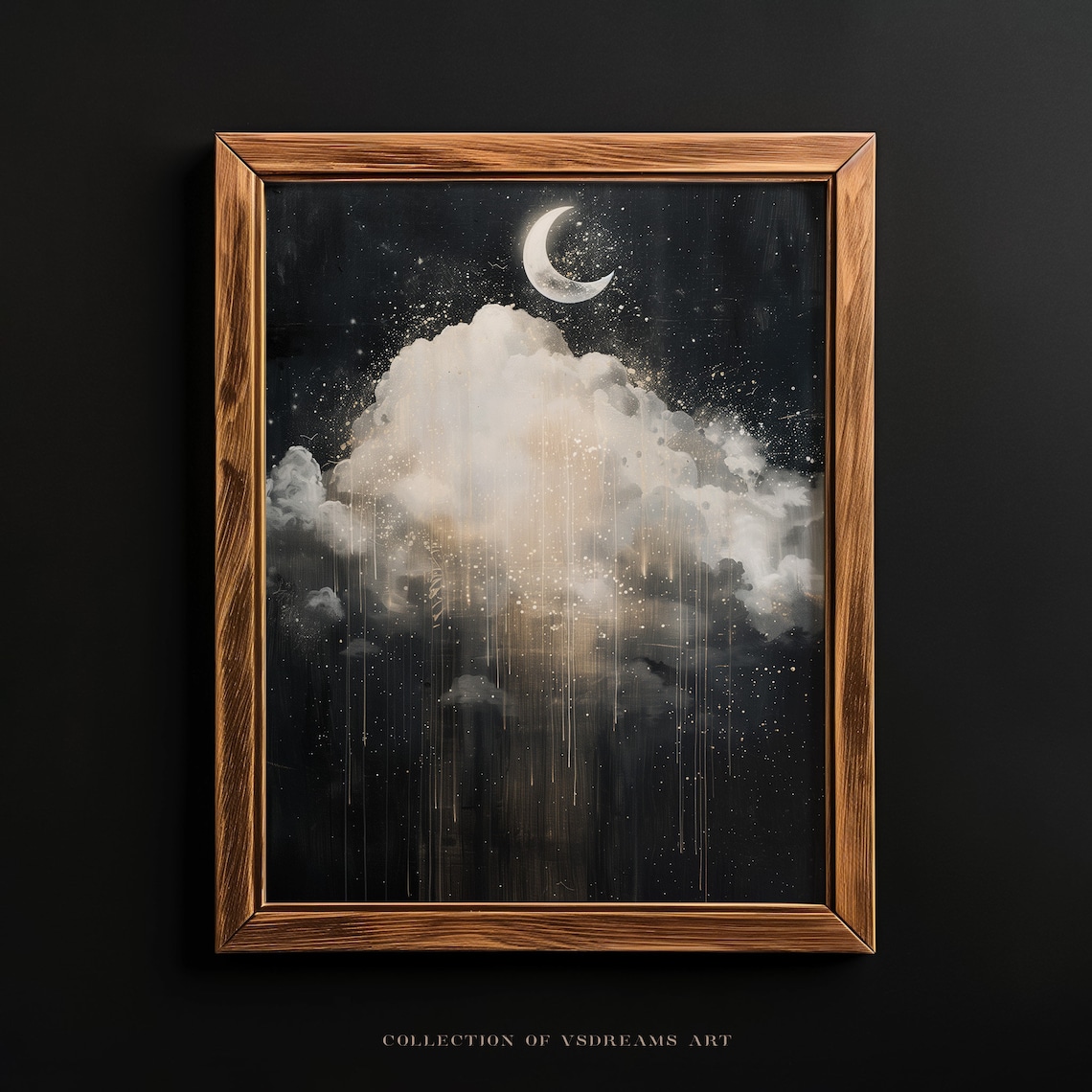 Gothic Starry Night Art Print, Dark Academia Decor
