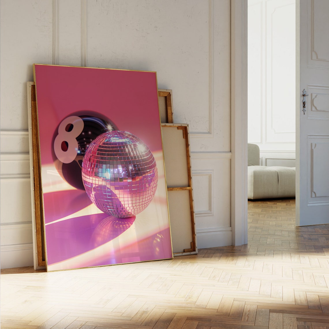 Pink Disco Ball Magic 8 Ball Retro Y2K Preppy Party Decor Poster - Image 4