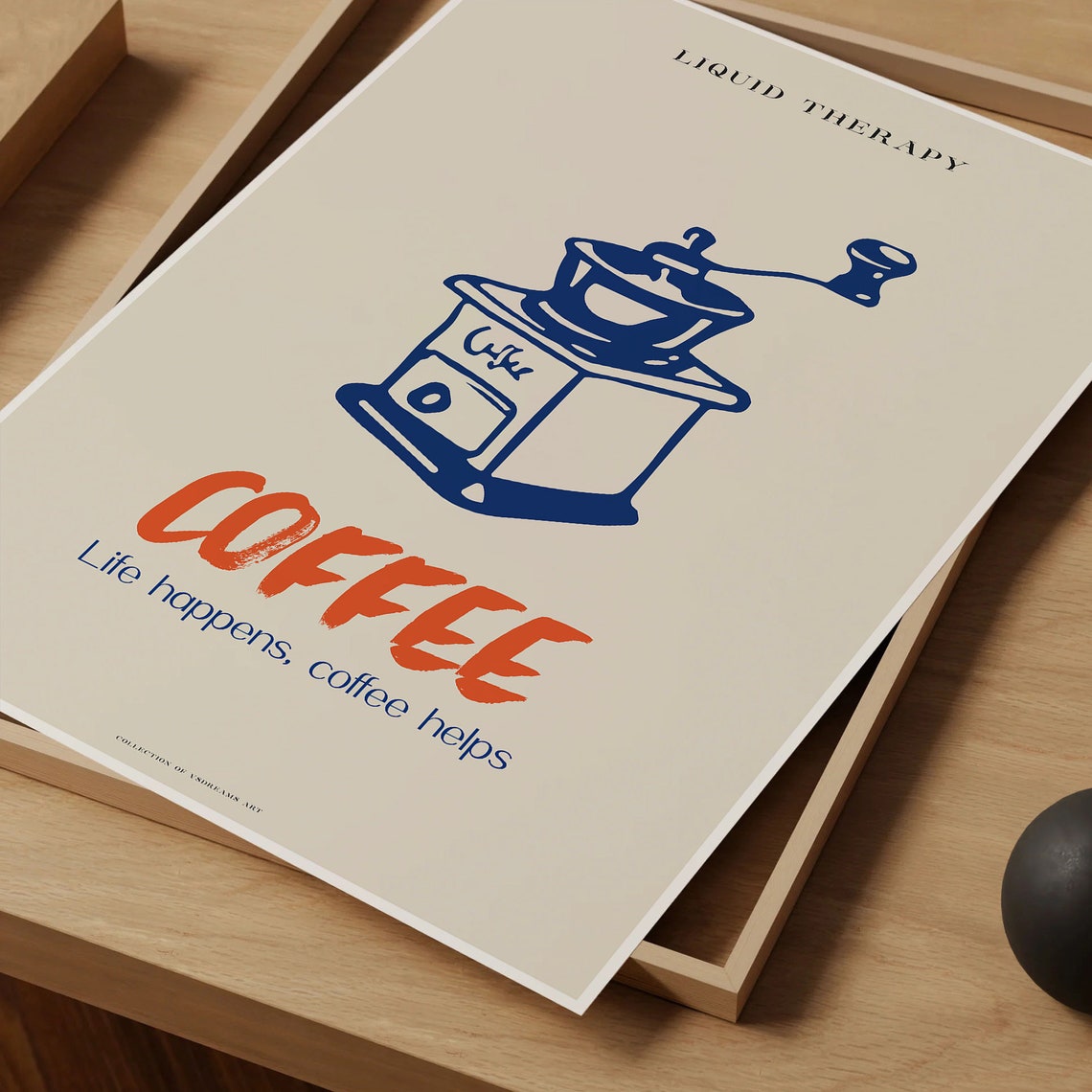 Liquid Therapy Coffee Grinder Vintage Funny Coffee Bar Poster - Image 4